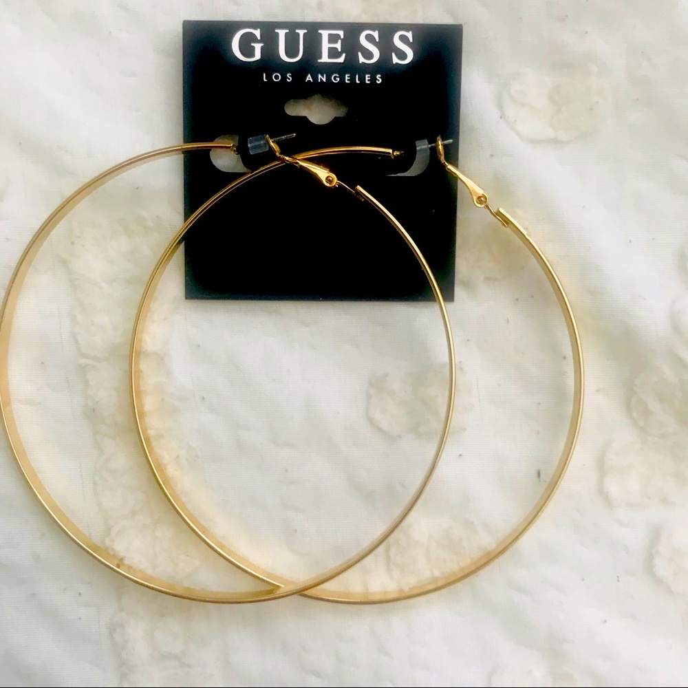 Guess Flat-Edge Hoop Earrings